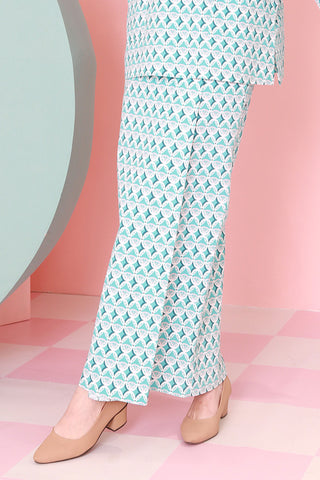 baju raya family sedondon adult women classic skirt mint drop print