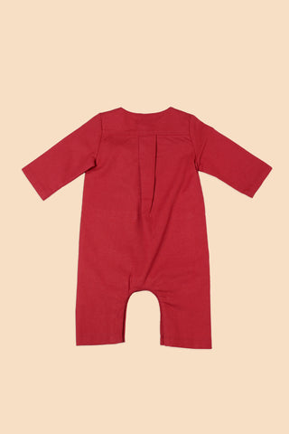 The Nostalgia Baby Jumpsuit Red