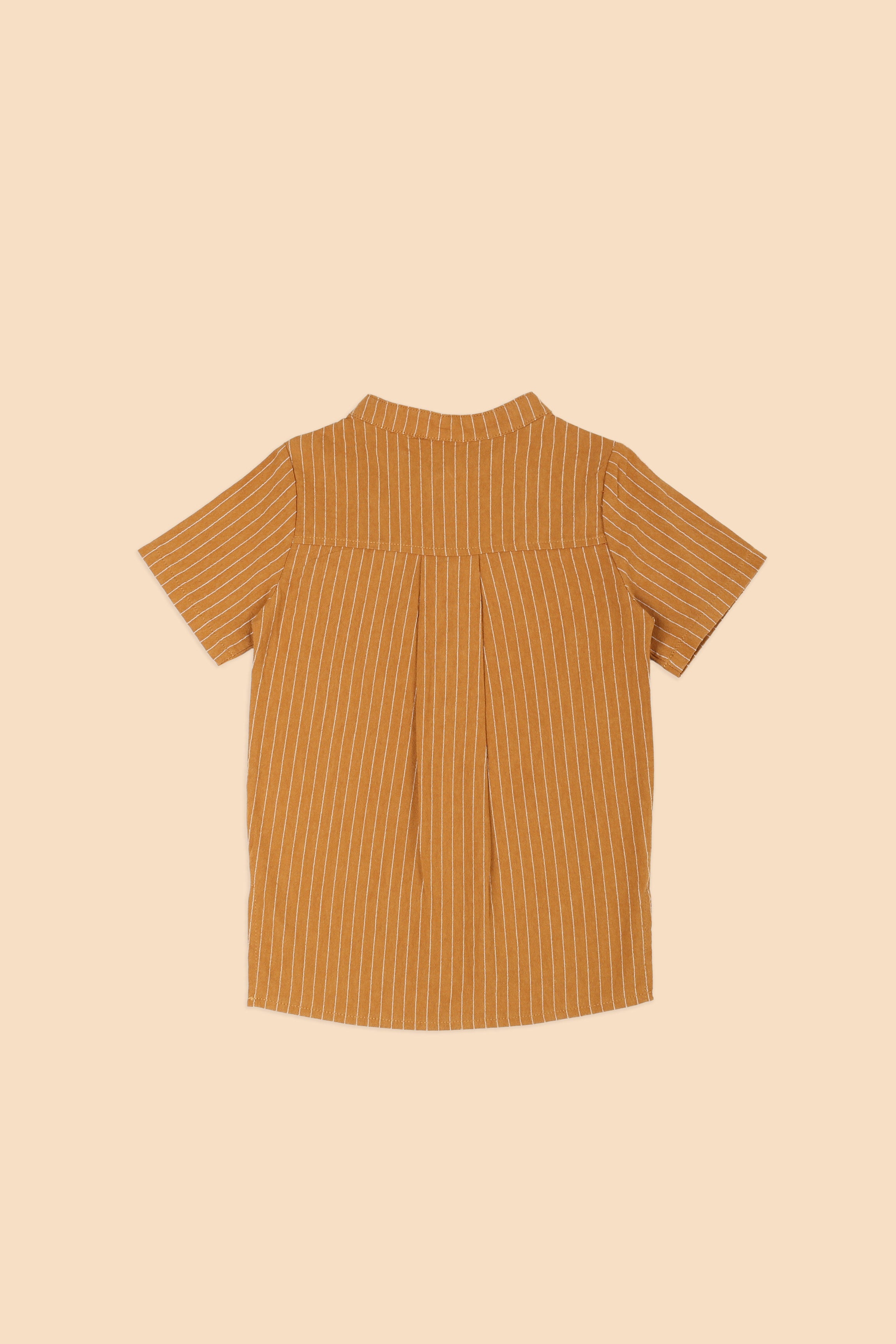 The Nostalgia Short Sleeves Shirt Brown Stripes