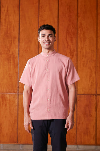 baju raya family sedondon adult men short sleeves watermelon pink