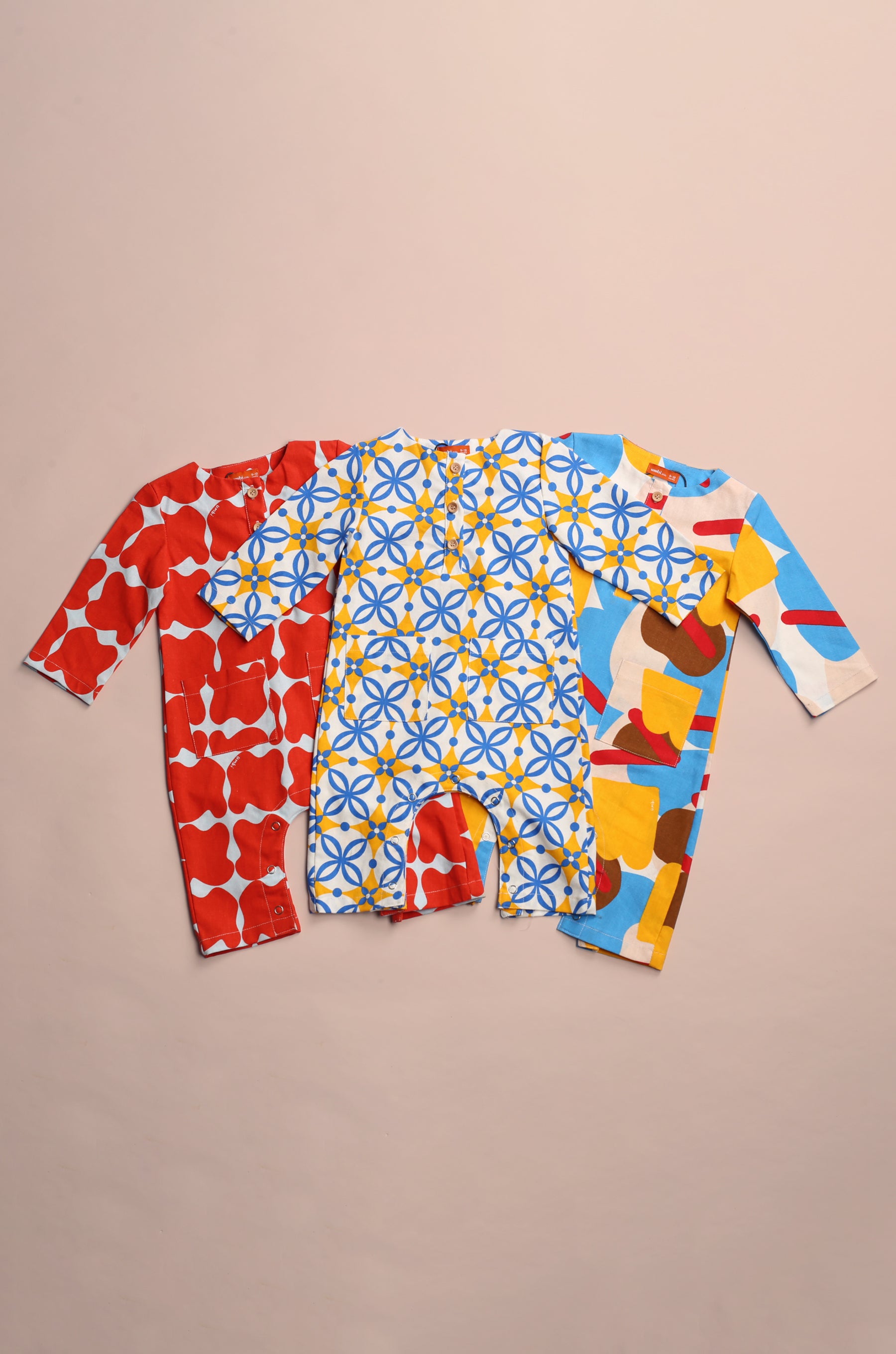 cotton linen printed baby jumpsuit