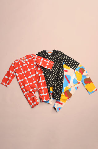 Baby Kimono Jumpsuit Bubblegum Print