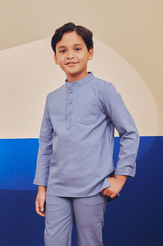  one set boy baju melayu button long sleeve eid raya kenduri event wear 