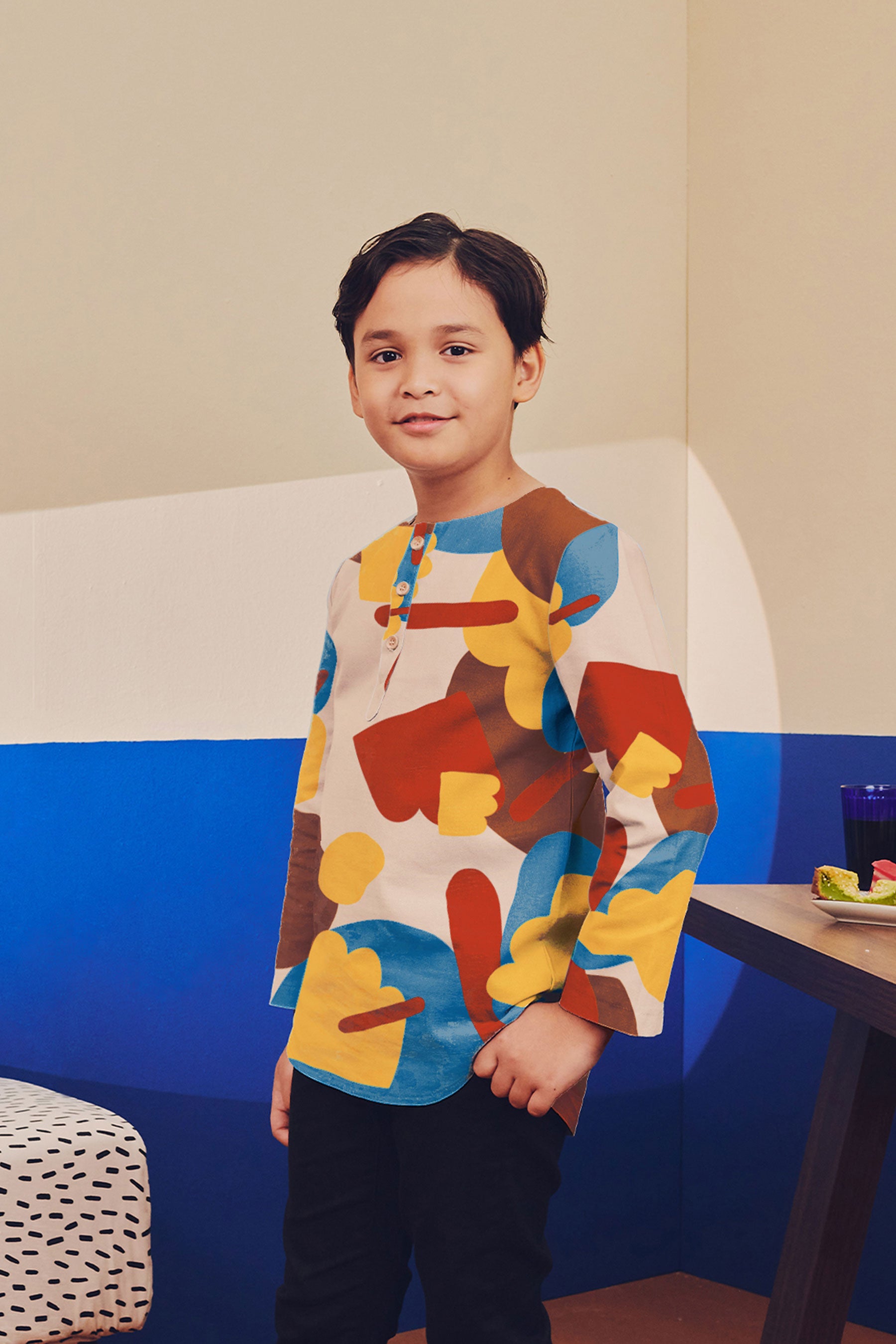 baju raya family sedondon kids boy kurta top jellybean print