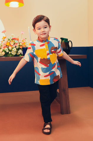 Boy Short Sleeves Shirt Jellybean Print