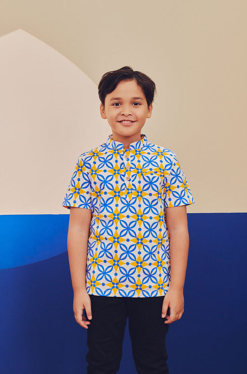 Boy Short Sleeves Shirt Popcorn Print