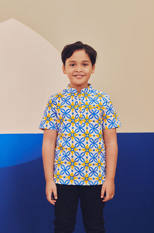 baju raya family sedondon kids boy short sleeves shirt popcorn print