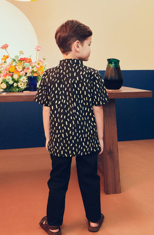 Boy Short Sleeves Shirt Sprinkle Print