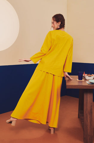 The Pesta Collection Women Flare Skirt Mustard