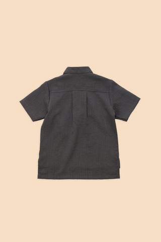 The Ruma Riang Modern Short Sleeves Shirt Dark Grey