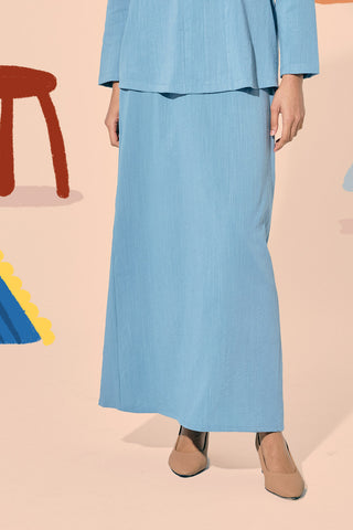 baju raya family sedondon adult woman classic skirt blue 