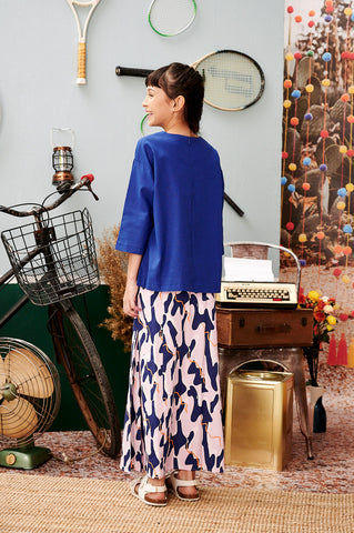 The Kenangan Raya Girl Classic Skirt Marble Print