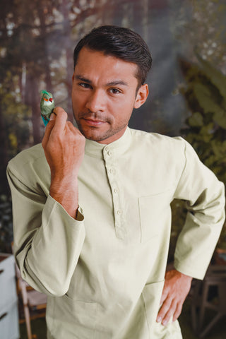 The Rimba Raya Men Baju Melayu Set Matcha Green