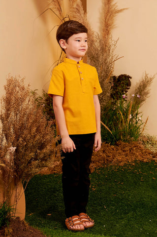 The Secret Garden Boy Short Sleeves Shirt Mustard