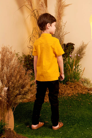 The Secret Garden Boy Short Sleeves Shirt Mustard