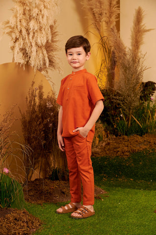 The Secret Garden Boy Short Sleeves Shirt Orange