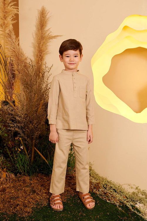 The Secret Garden Boy Baju Melayu Set Sand