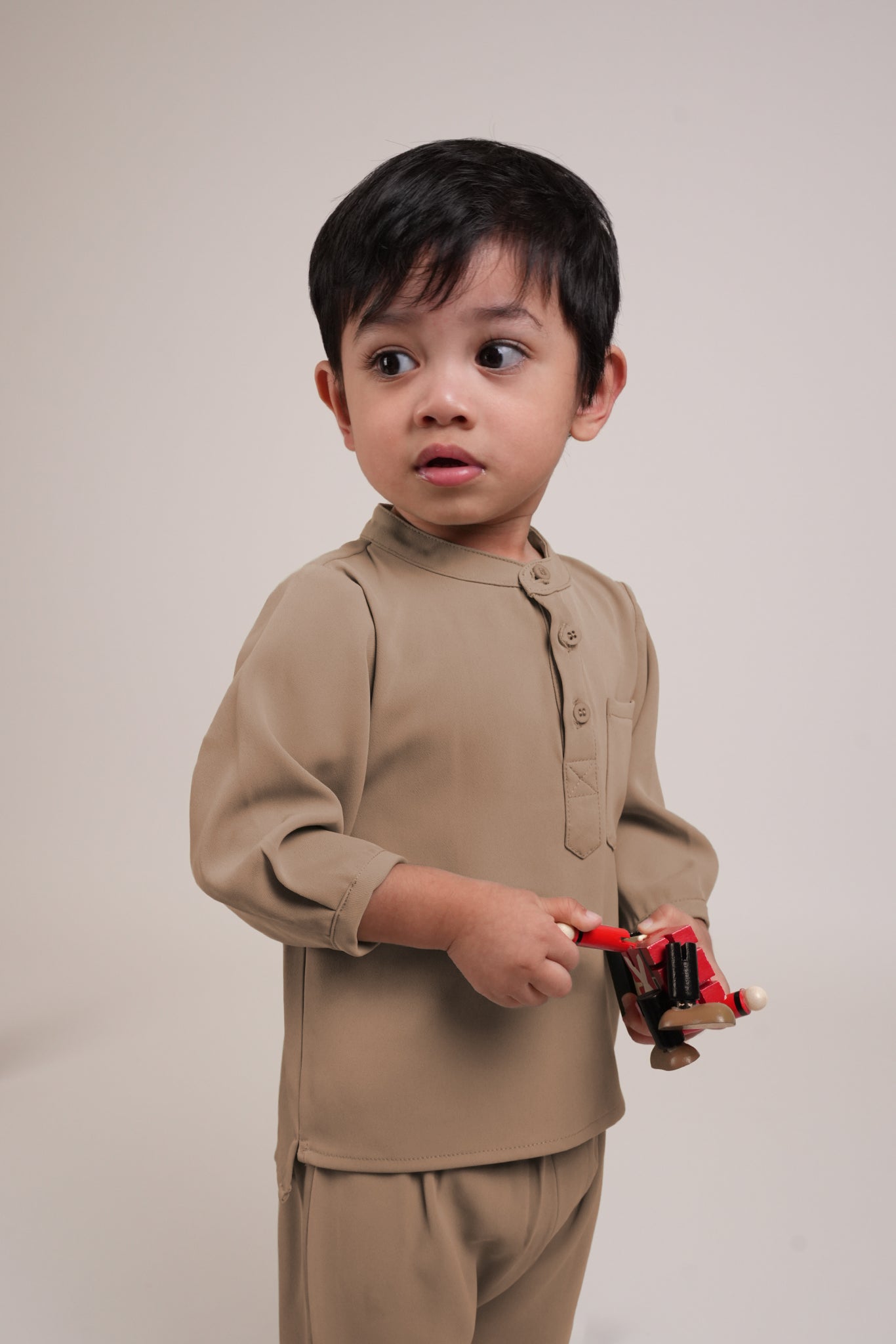 The Warisan Raya Baby Baju Melayu Set Caramel