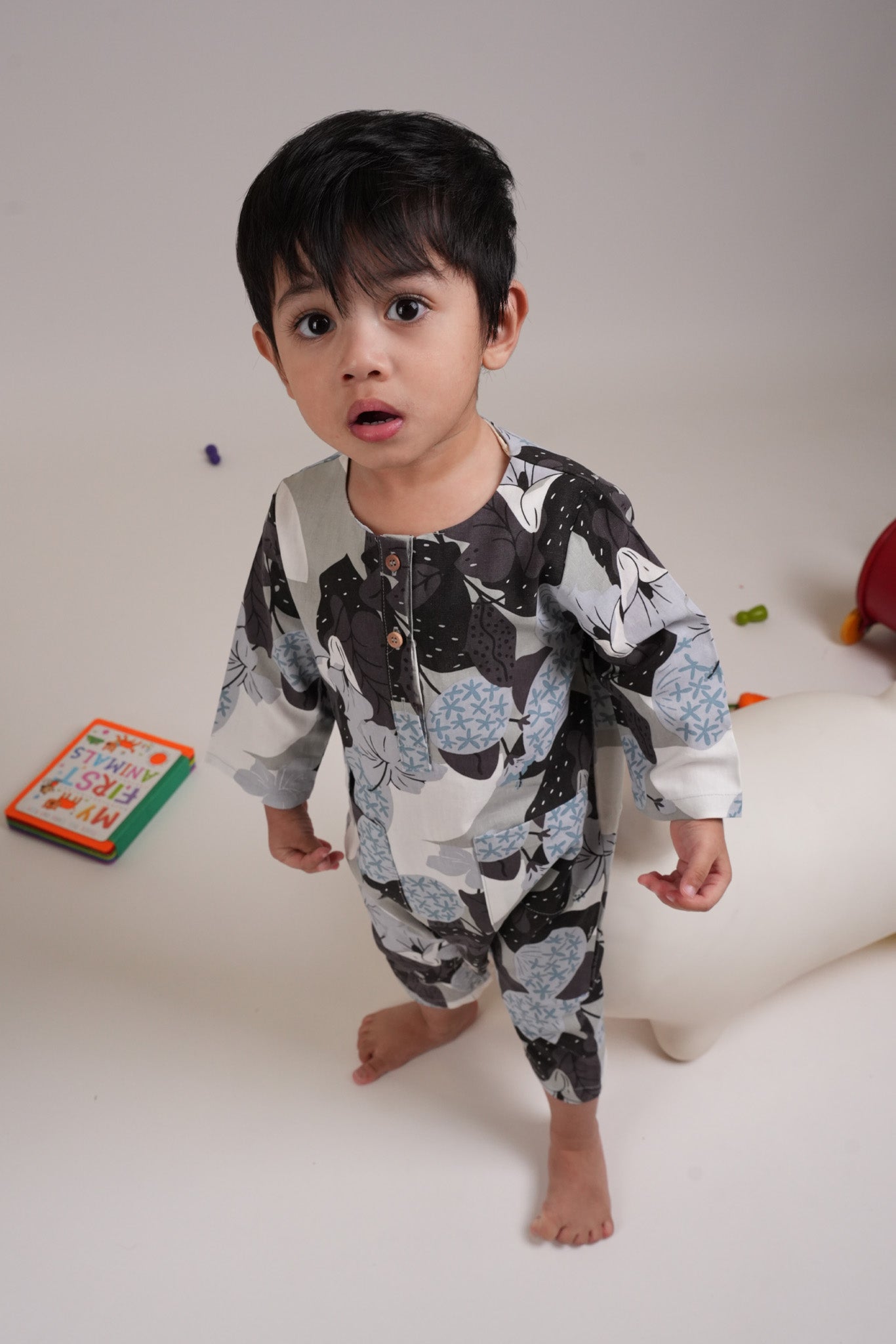 The Warisan Raya Baby Jumpsuit Bunga Raya Print