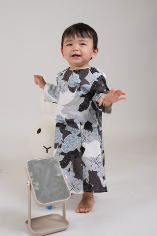 The Warisan Raya Baby Kurung Dress Bunga Raya Print
