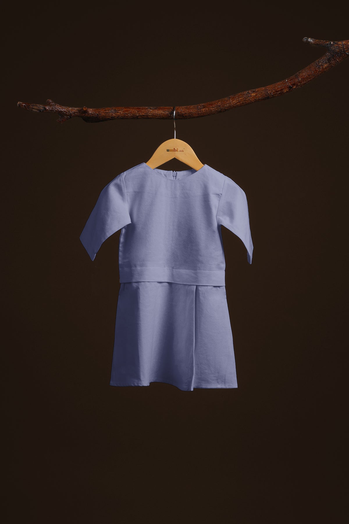 The Warisan Raya Baby Kurung Dress Stone Blue