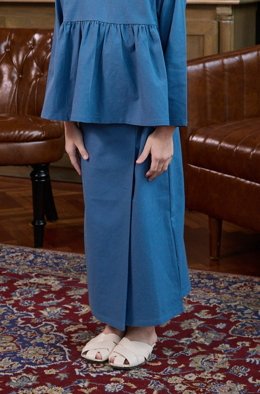 The Warisan Raya Girl Classic Skirt Steel Blue