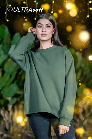 ULTRAsoft Women Marshmallow Sweatshirt Emerald Green