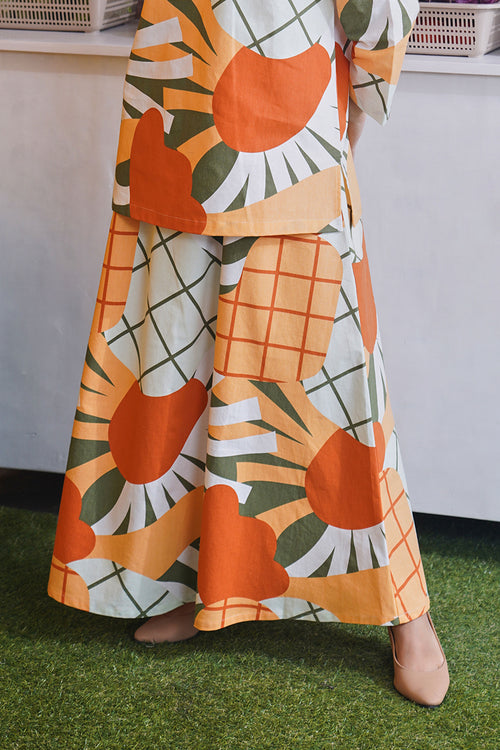 At The Market Collection Women Flare Skirt Sunflower Print