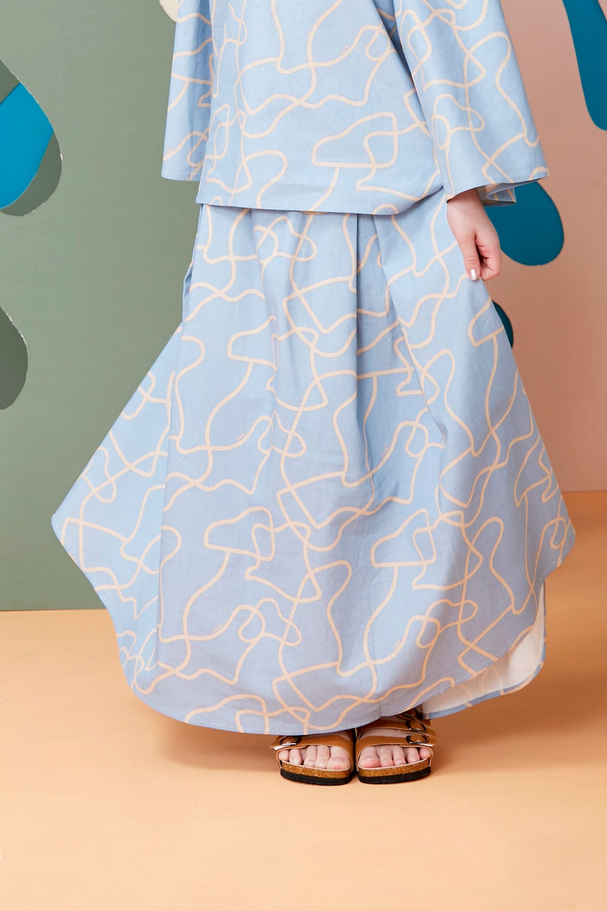 baju raya family sedondon kids girls teacup skirt flow
