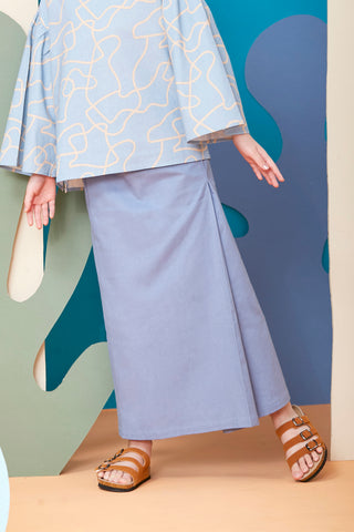 baju raya family sedondon girls classic skirts pigeon blue