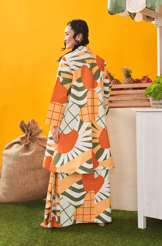 At The Market Collection Women Folded Skirt Sunflower Print